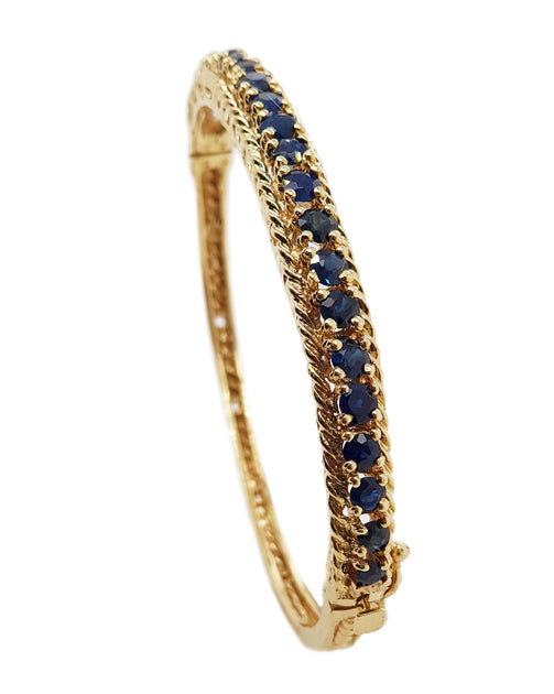 14CT Yellow Gold Vintage Sapphire Bangle C.1960 – Curio & Jewel