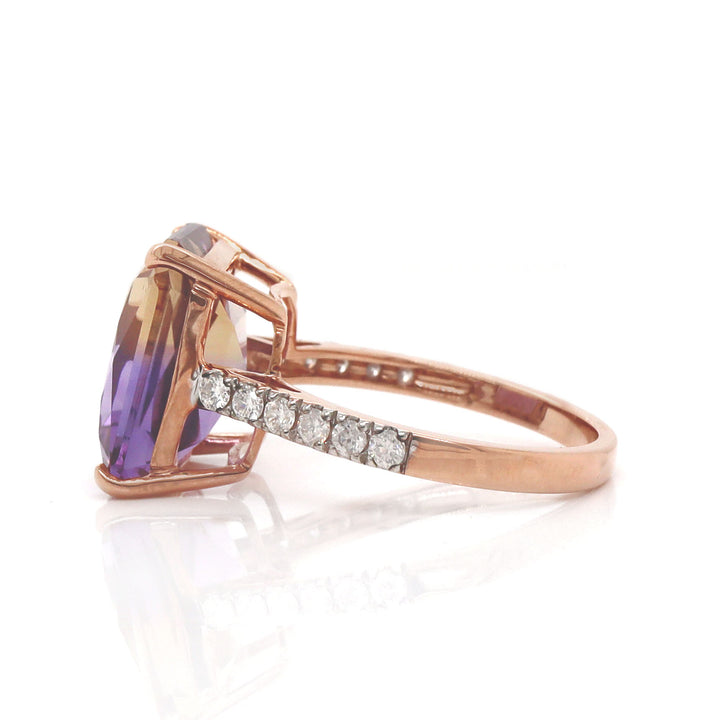 14CT Rose Gold Ametrine And Diamond Dress Ring