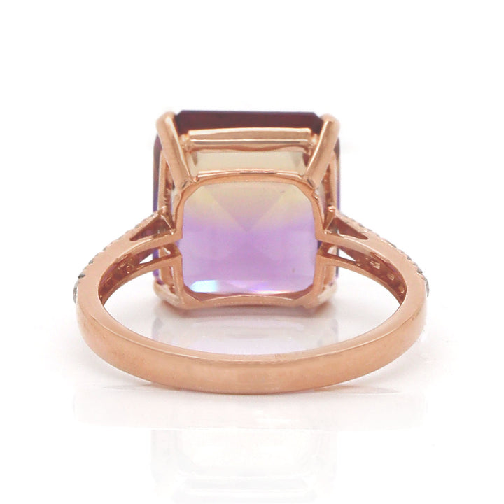 14CT Rose Gold Ametrine And Diamond Dress Ring