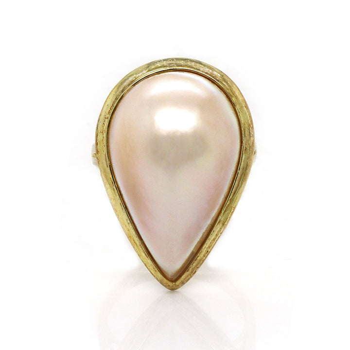 14CT Yellow Gold Mabe Pearl Cocktail Ring