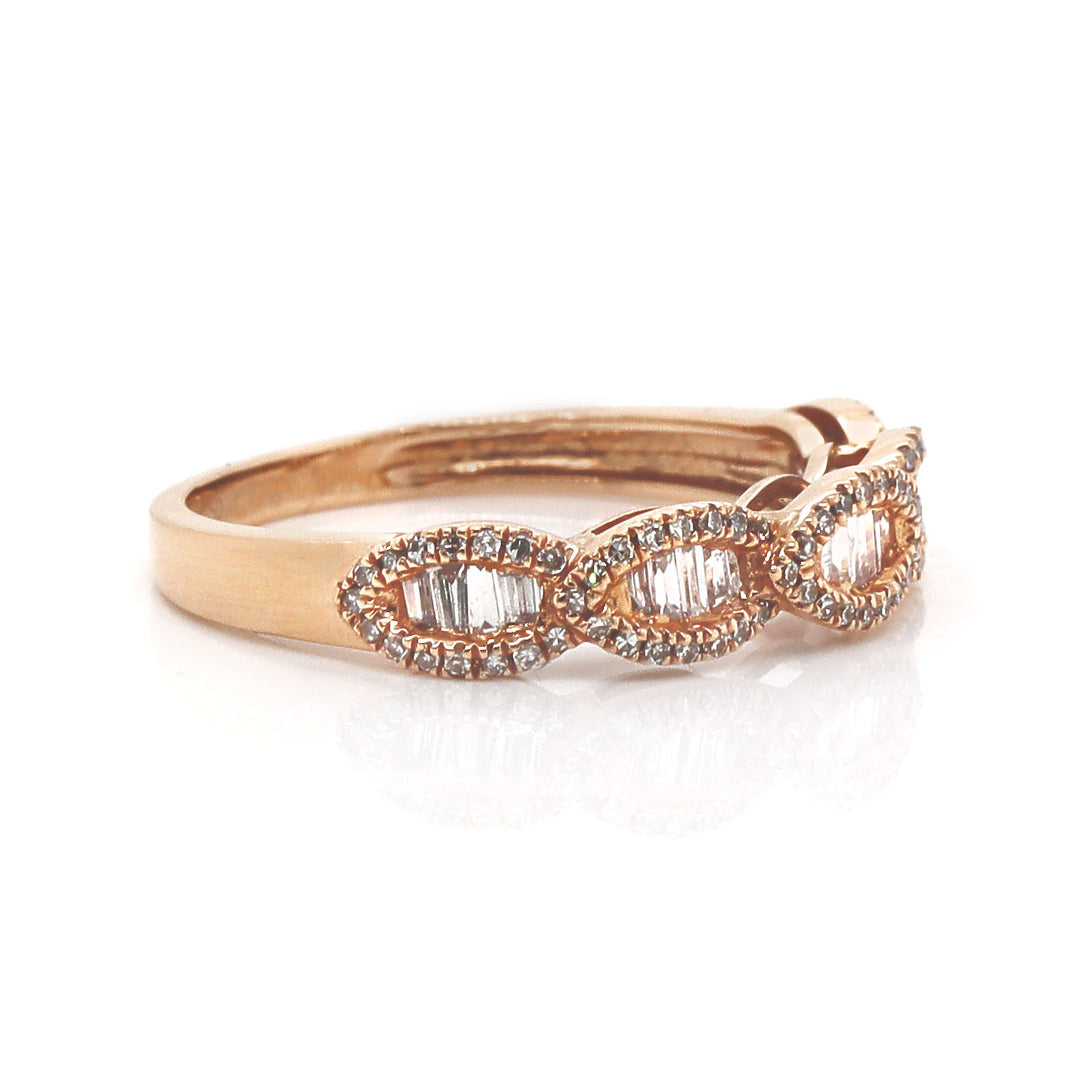 18CT Rose Gold Diamond Dress Ring