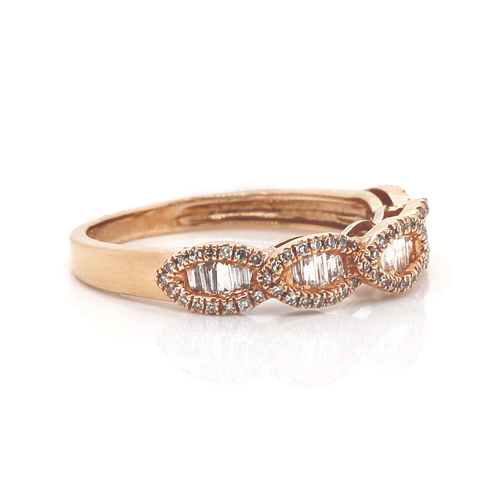 18CT Rose Gold Diamond Dress Ring