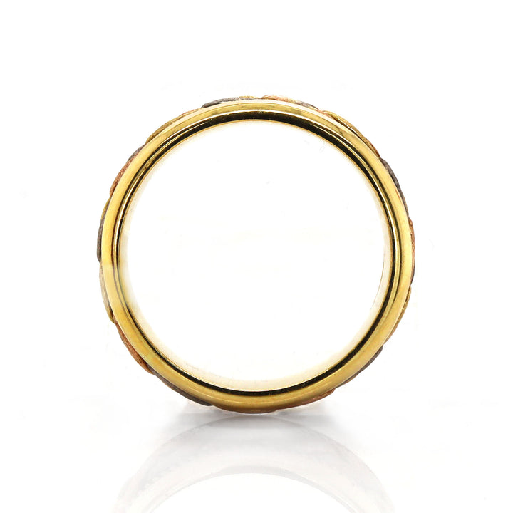 18CT Yellow Gold Tri Color Gents Knot Ring