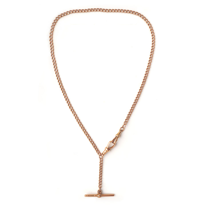 9CT Rose Gold Antique Albert Chain Necklace