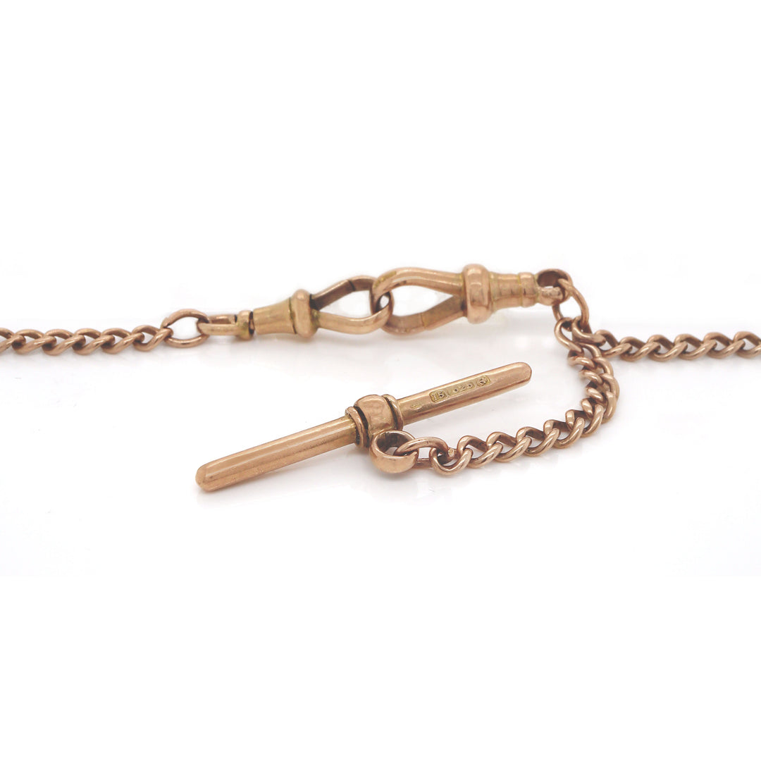 9CT Rose Gold Antique Albert Chain Necklace