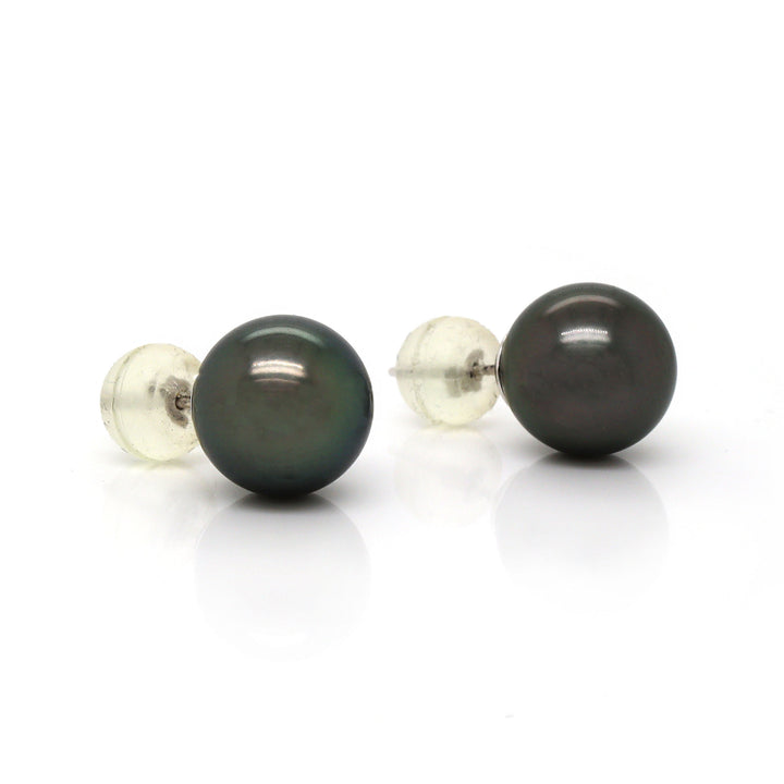 18CT White Gold Tahitian Pearl Earrings