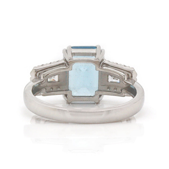 Platinum Aquamarine And Diamond Dress Ring