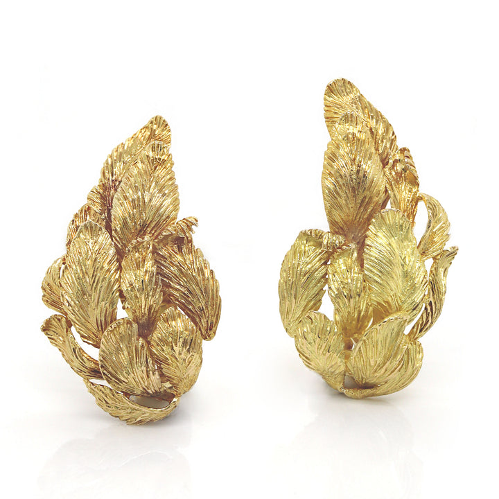 Illias Lalaounis 18CT Yellow Gold Leaf Earrings