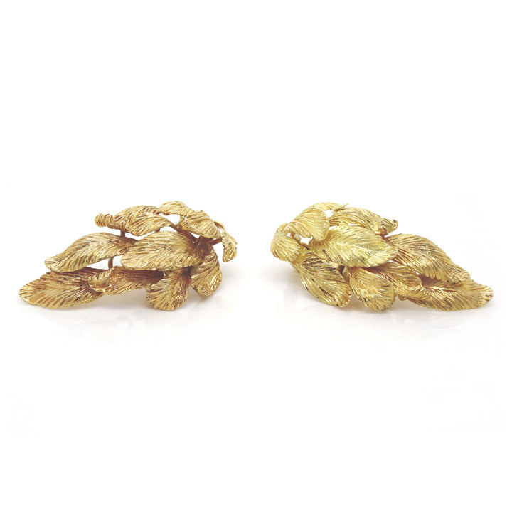 Illias Lalaounis 18CT Yellow Gold Leaf Earrings