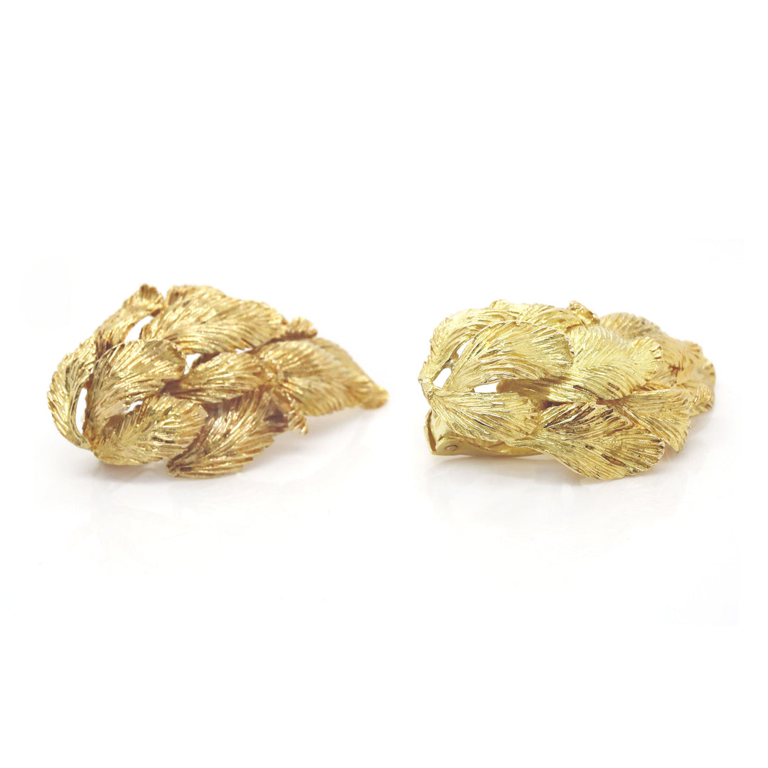 Illias Lalaounis 18CT Yellow Gold Leaf Earrings