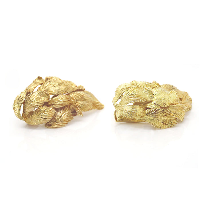 Illias Lalaounis 18CT Yellow Gold Leaf Earrings