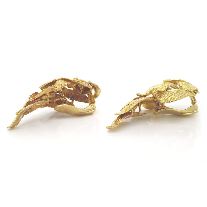 Illias Lalaounis 18CT Yellow Gold Leaf Earrings