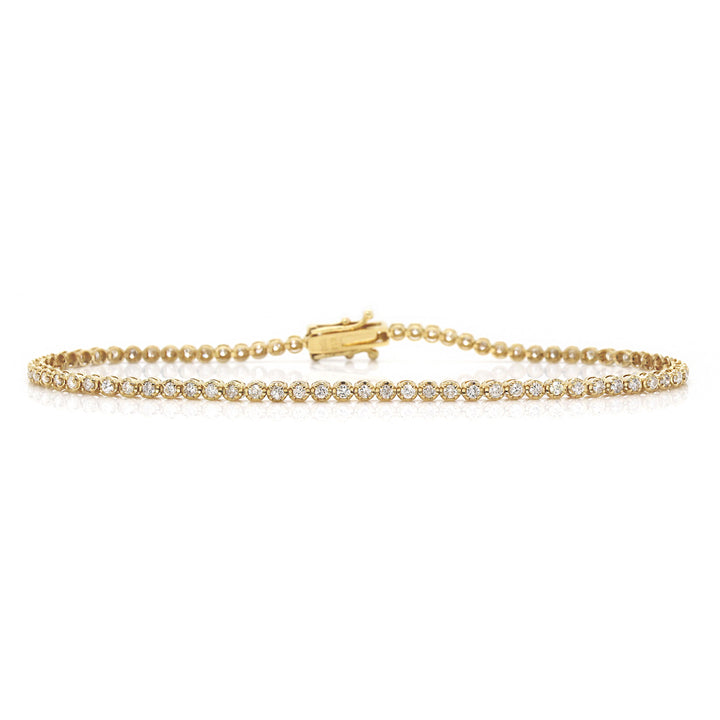 18CT Yellow Gold 1.00CT Diamond Tennis Bracelet