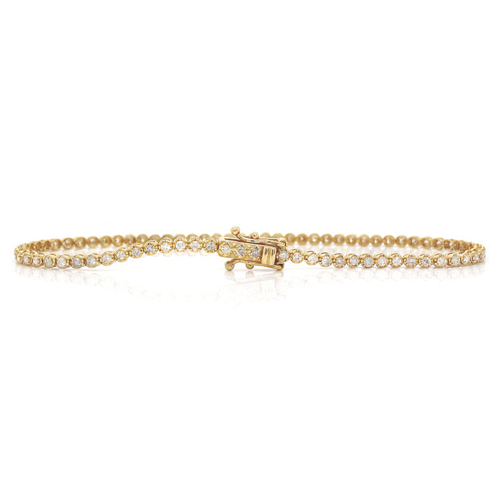 18CT Yellow Gold 1.00CT Diamond Tennis Bracelet