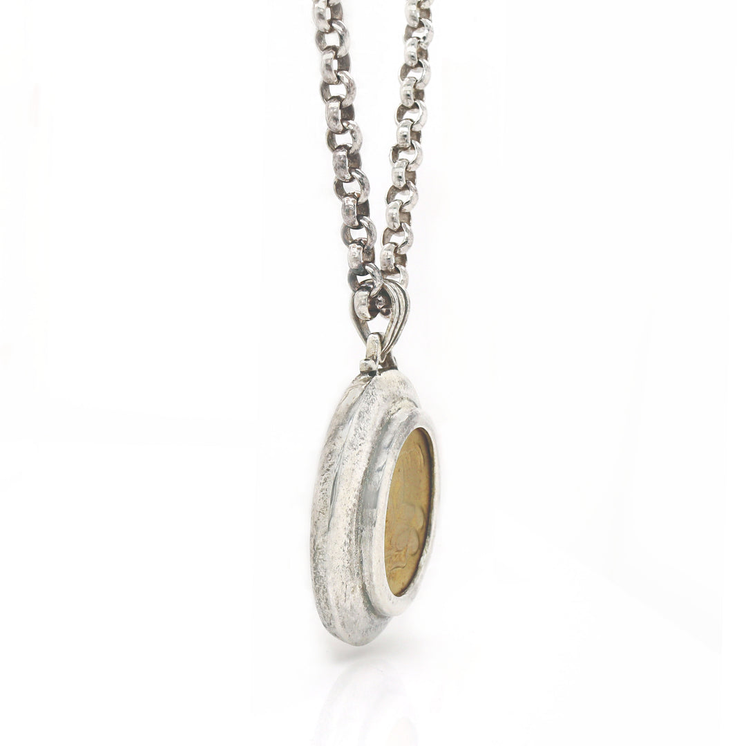 Illias Lalaounis 18CT Yellow Gold And Sterling Silver Pendant With Neckace