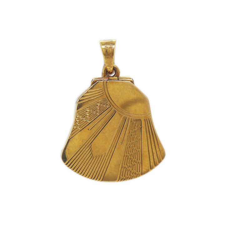 9CT Yellow Gold Antique Shield Locket Pendant