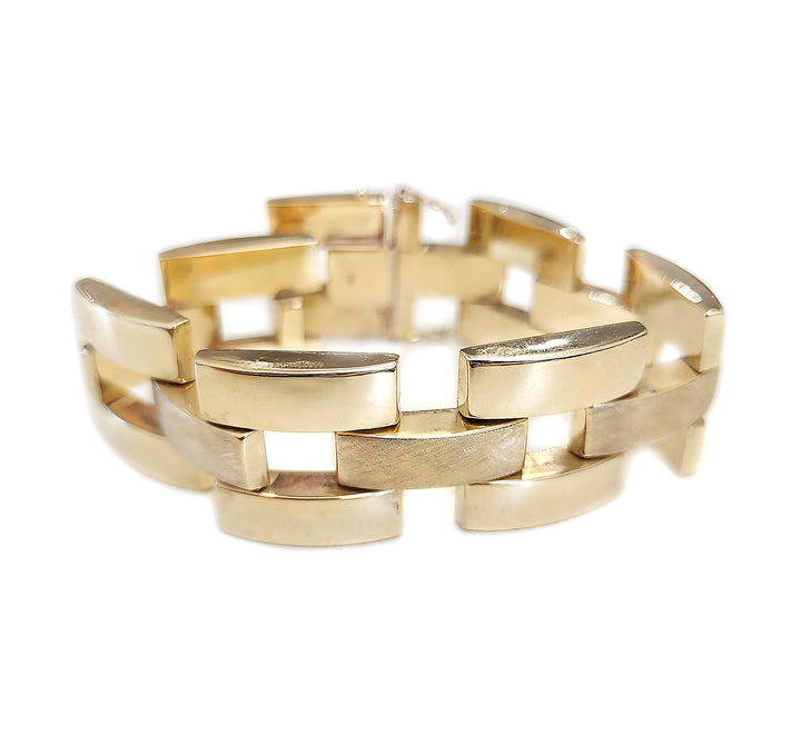 14CT Yellow Gold Brutalist Bracelet c. 1960s