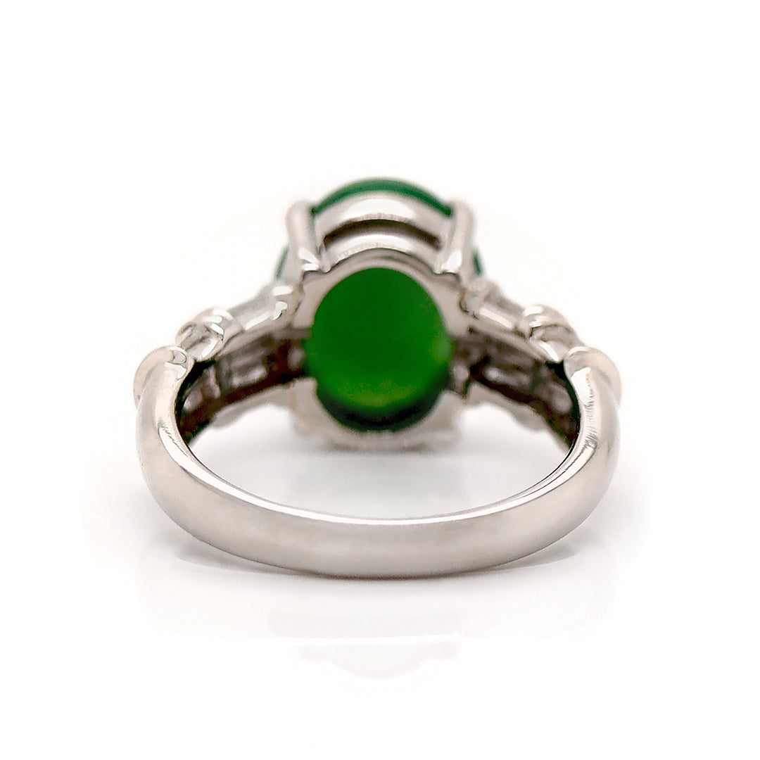 Platinum Jadeite Jade And Diamond Dress Ring