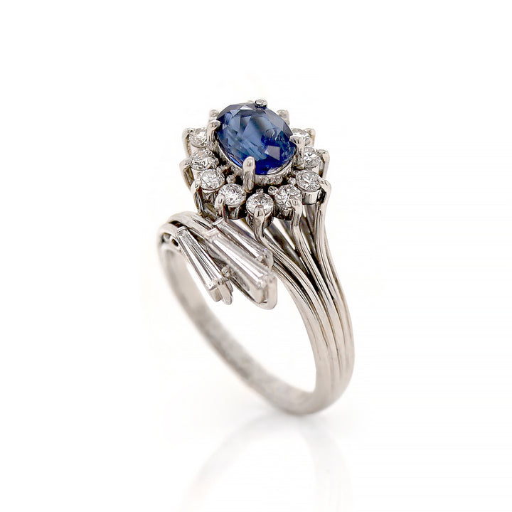 Platinum Sapphire And Diamond Dress Ring