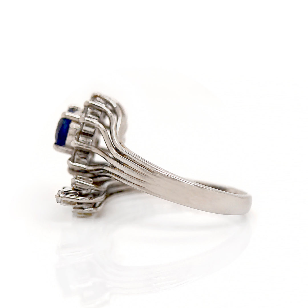 Platinum Sapphire And Diamond Dress Ring