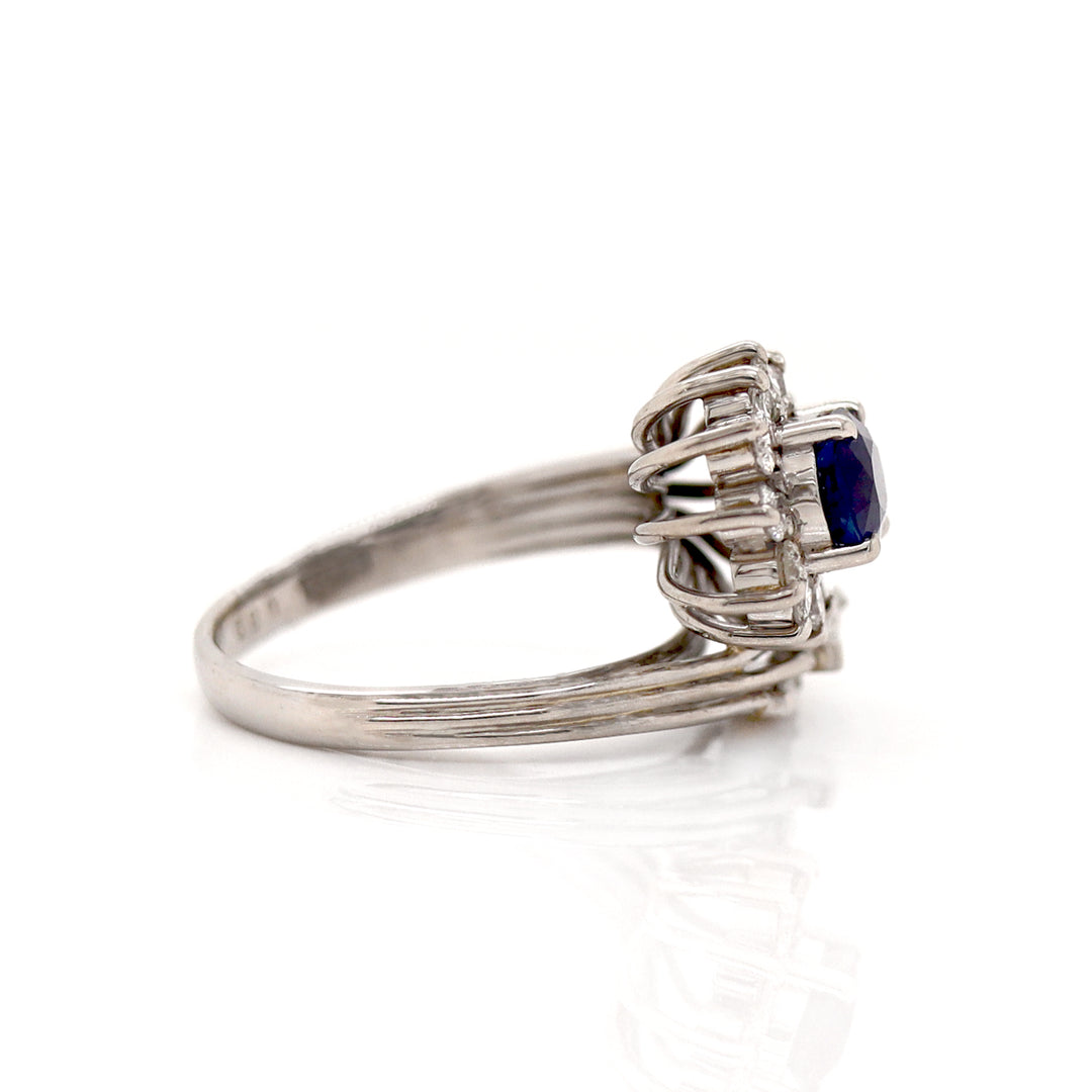 Platinum Sapphire And Diamond Dress Ring