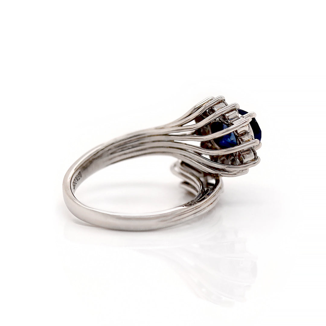 Platinum Sapphire And Diamond Dress Ring