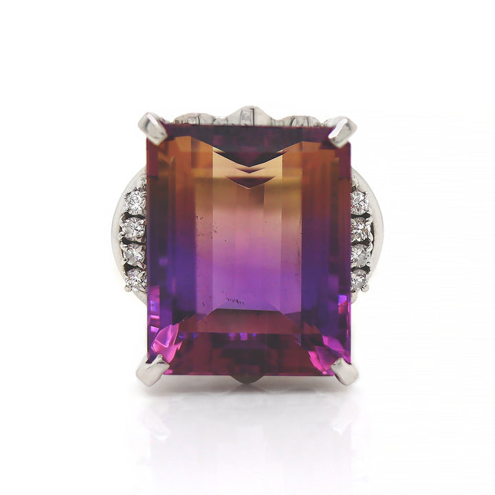 Platinum Ametrine And Diamond Cocktail Ring