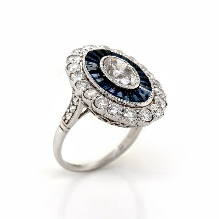 14CT White Gold Sapphire And Diamond Cocktail Ring