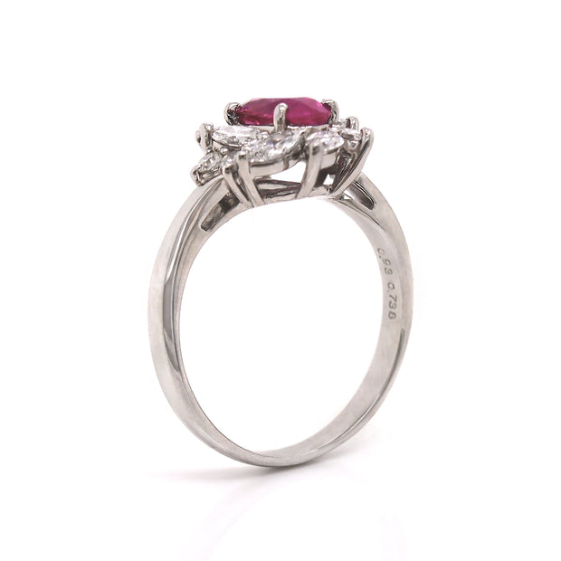 Platinum Fancy Pink Sapphire And Diamond Dress Ring