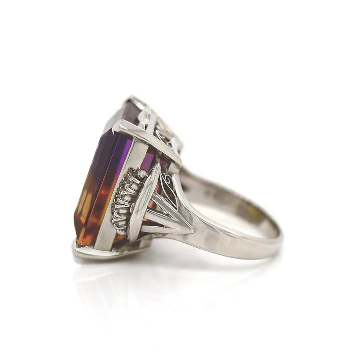 Platinum Ametrine And Diamond Cocktail Ring