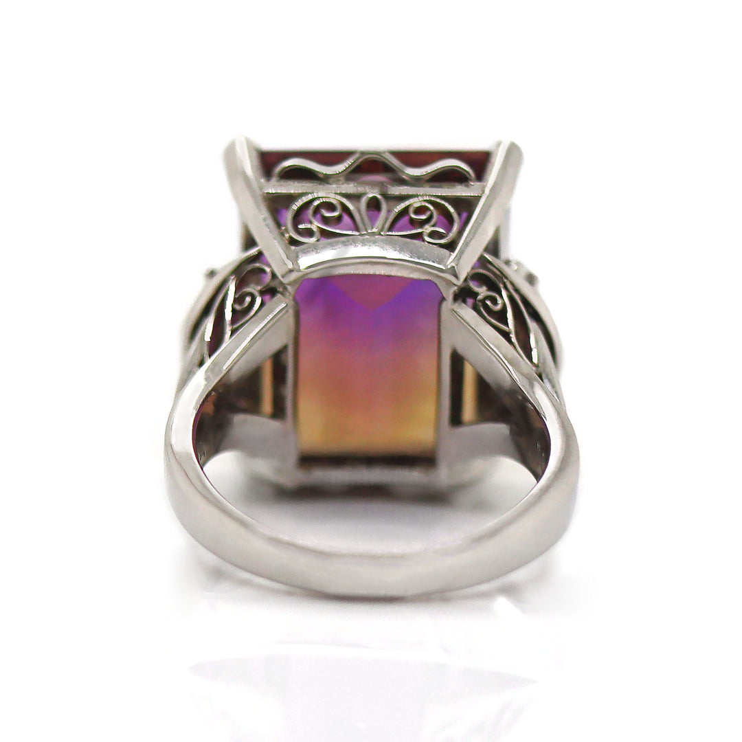 Platinum Ametrine And Diamond Cocktail Ring