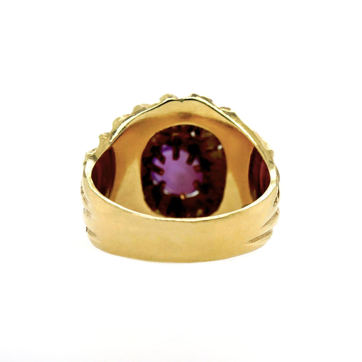 18CT Yellow Gold Star Ruby And Diamond Cocktail Ring