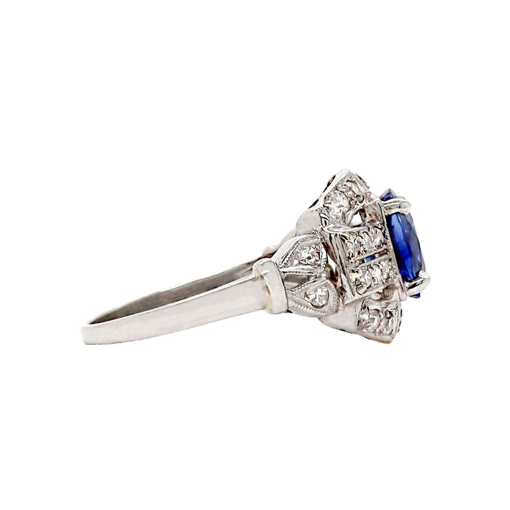 Platinum Edwardian Ceylon sapphire And Diamond Dress Ring