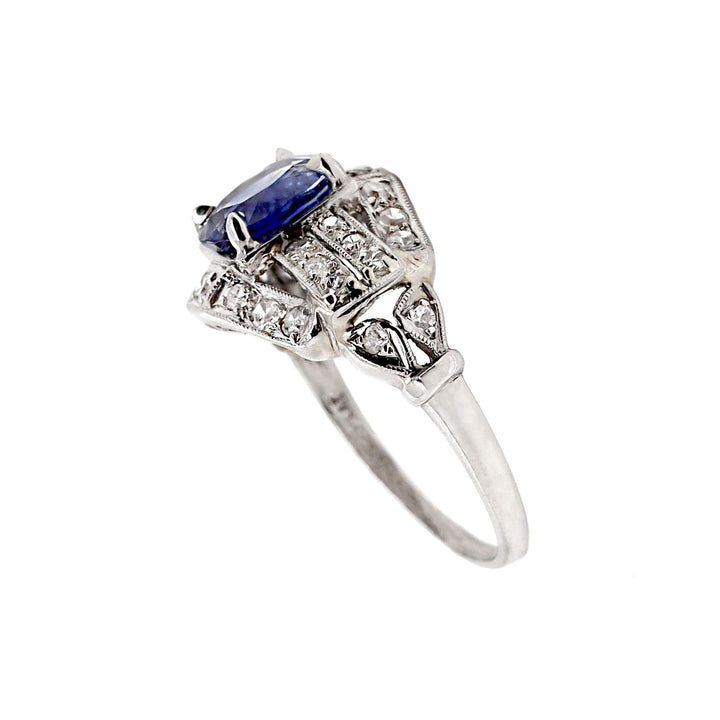 Platinum Edwardian Ceylon sapphire And Diamond Dress Ring