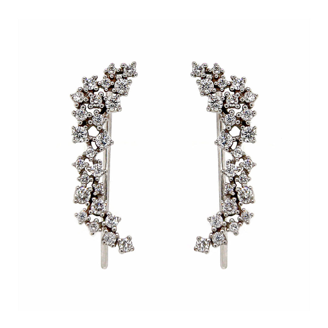 10CT White Gold Diamond Waterfall Earrings