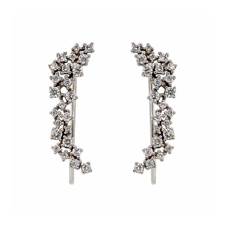 10CT White Gold Diamond Waterfall Earrings