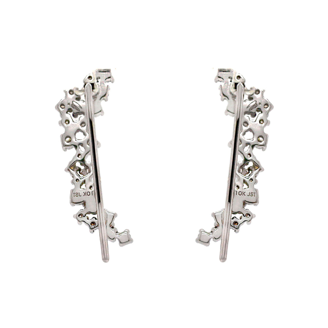 10CT White Gold Diamond Waterfall Earrings