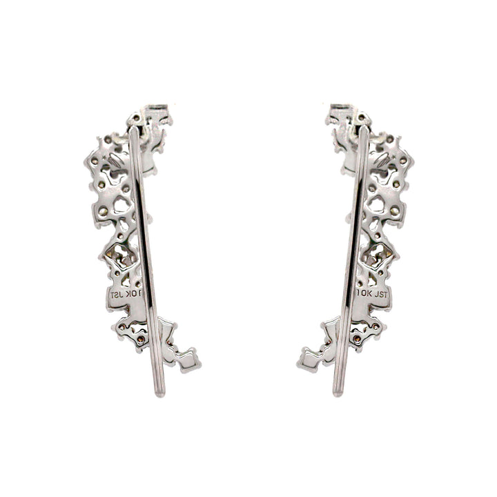 10CT White Gold Diamond Waterfall Earrings