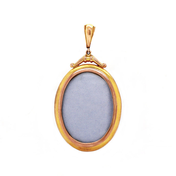 9CT Yellow Gold Antique Photo Frame Pendant