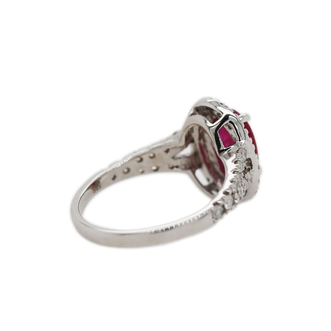 14CT White Gold Ruby And Diamond Dress Ring