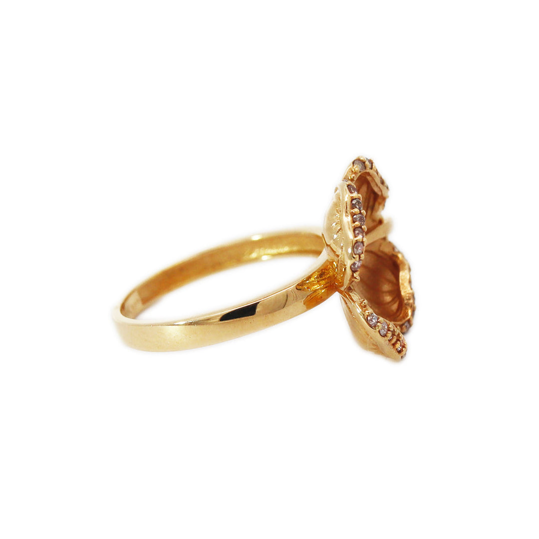 18CT Yellow Gold Diamond Blossom Ring