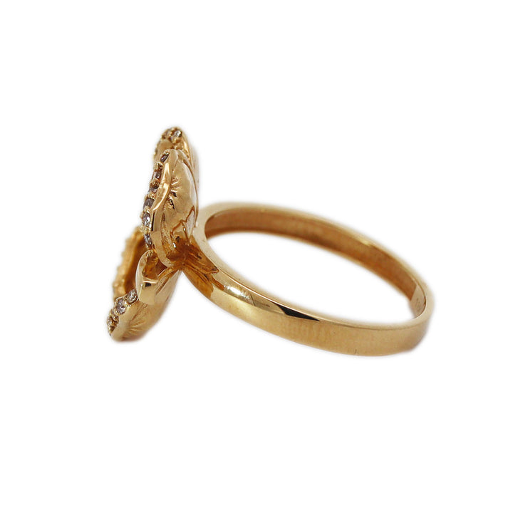 18CT Yellow Gold Diamond Blossom Ring