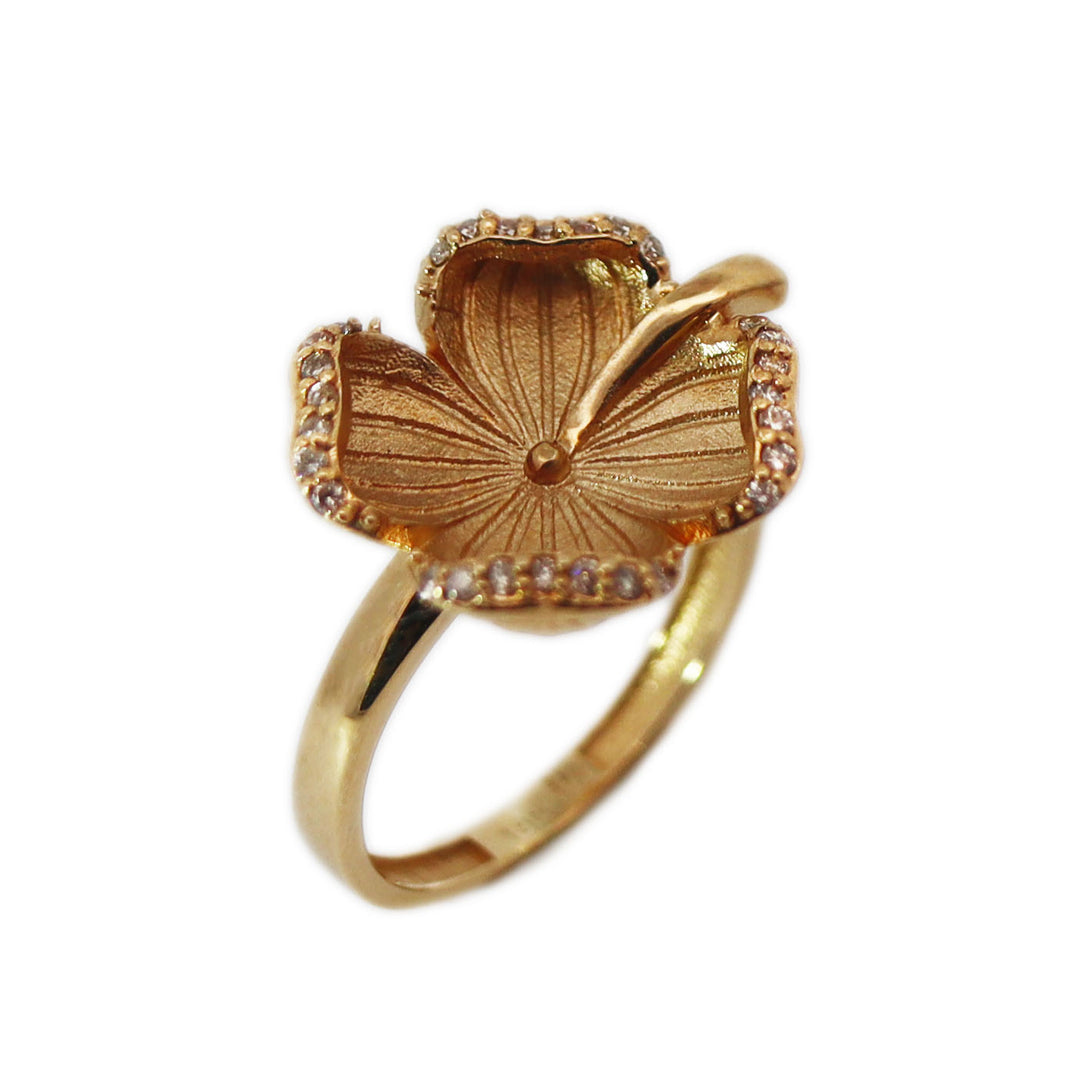 18CT Yellow Gold Diamond Blossom Ring