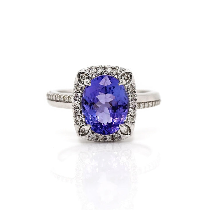 14CT White Gold Tanzanite And Diamond Dress Ring