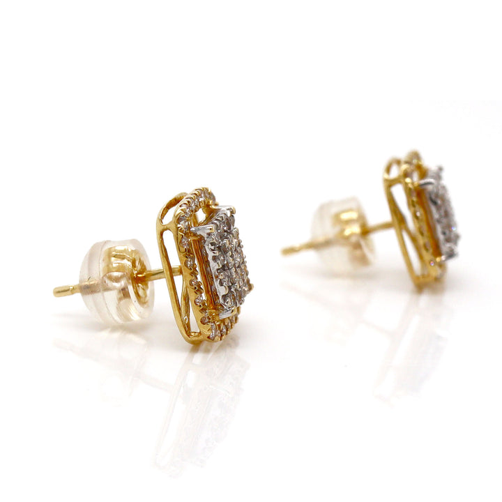 18CT Yellow & White Gold Diamond Stud Earrings (Copy)