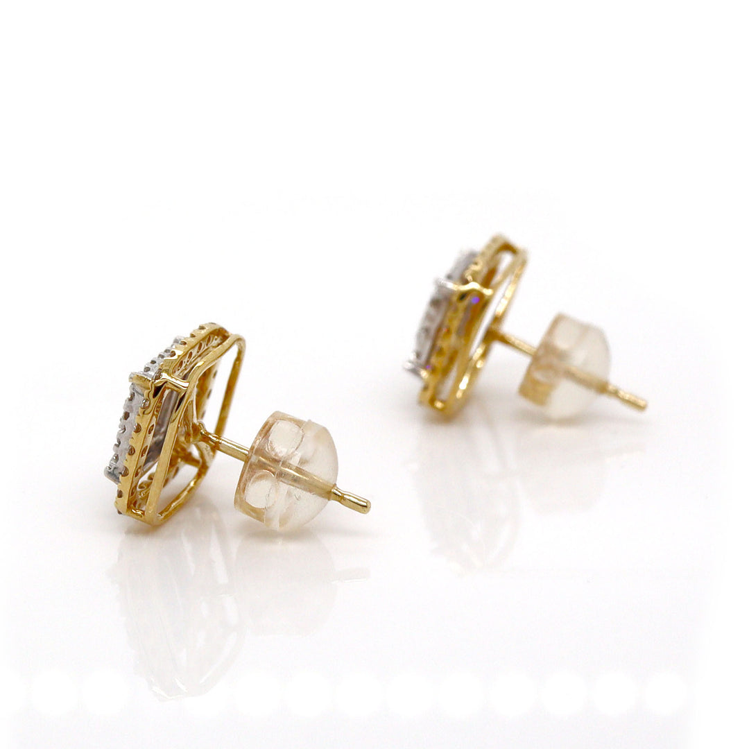 18CT Yellow & White Gold Diamond Stud Earrings (Copy)