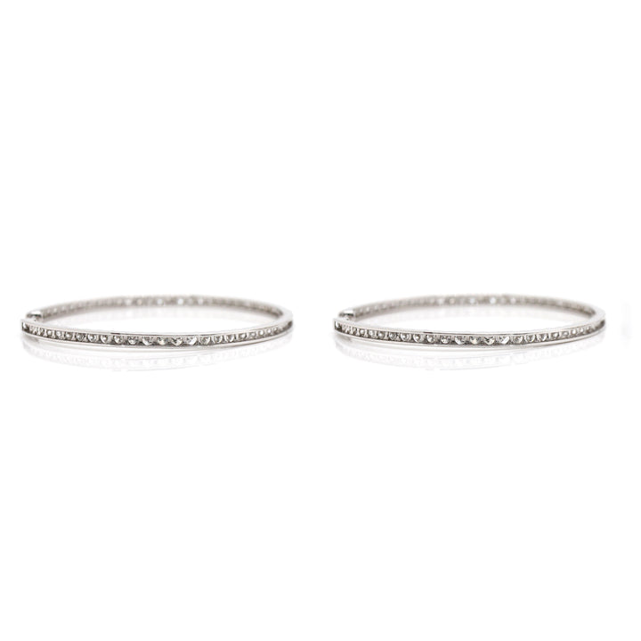 18CT White Gold 3.00CT Diamond Hoop Earrings