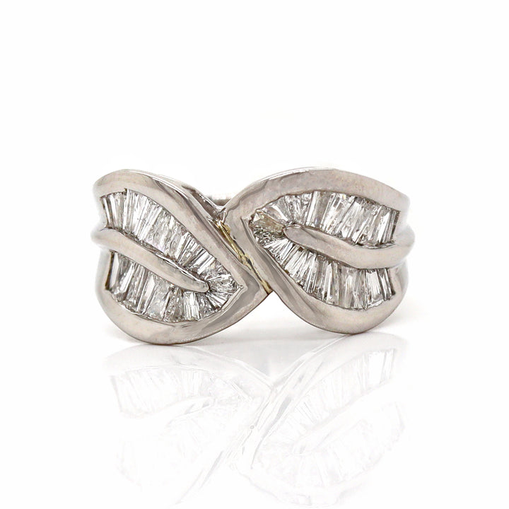 Platinum Pt900 Diamond Baguette Dress Ring