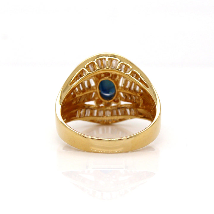 18ct Yellow Gold Sapphire and Diamond Ring