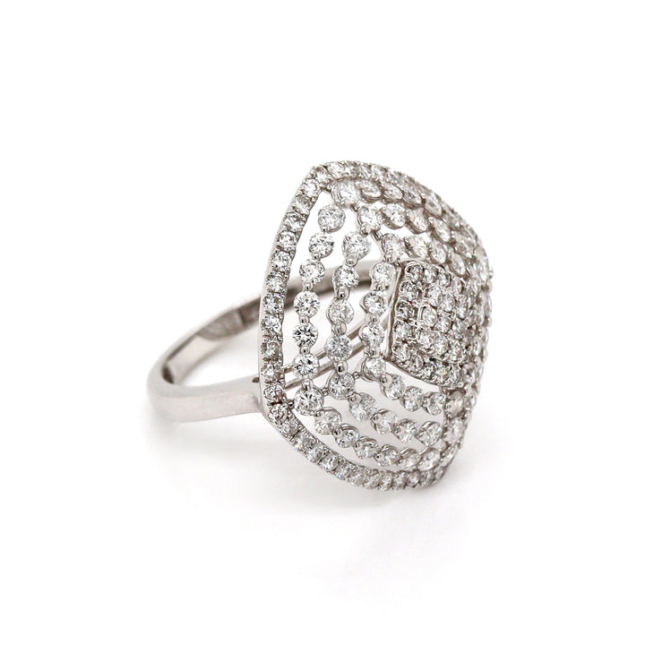 18CT White Gold Diamond Statement Ring